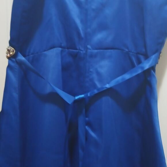 Rare Editions Royal Blue High Low Dress Big Kids Size 10 - Picture 8 of 15